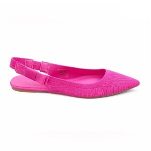 TAHARI Singapore Pink Knit Slingback Ballerina Flat